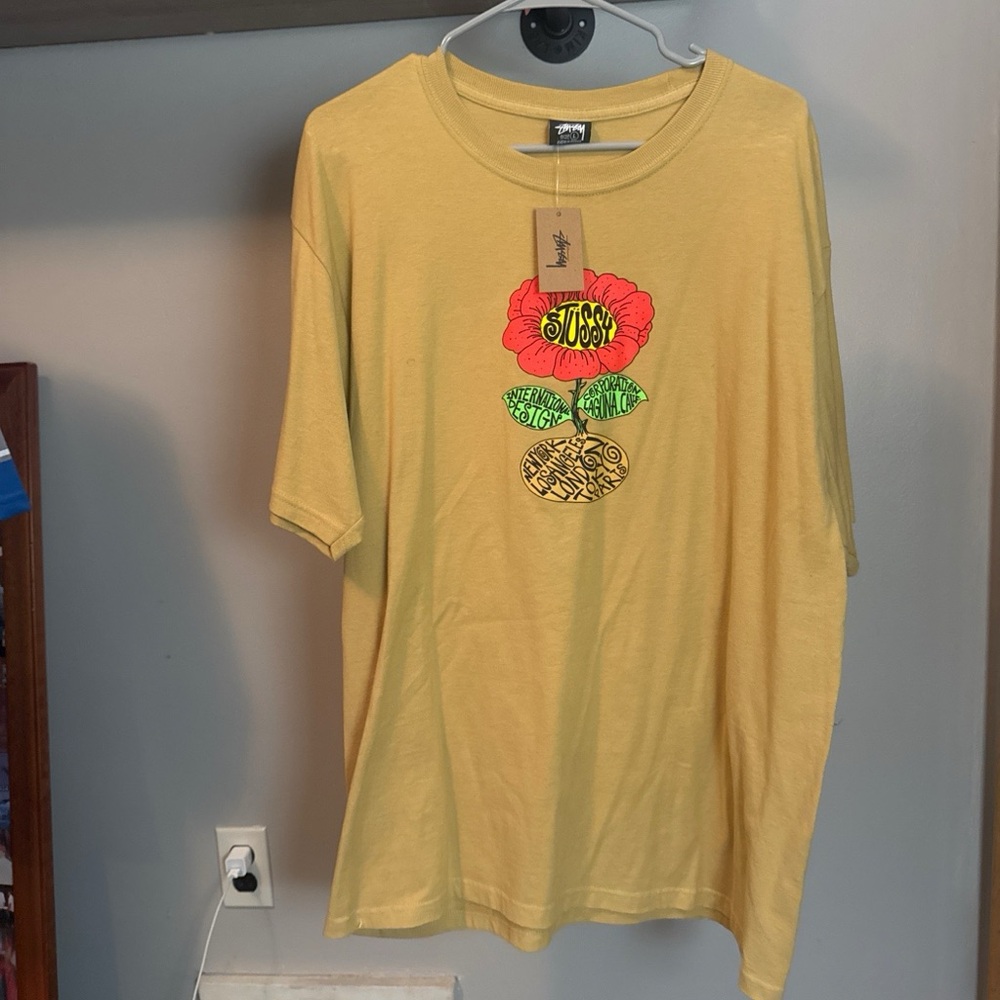 Stussy Red and Tan Short Sleeve Tee